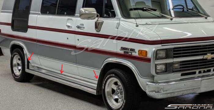 Custom GMC Vandura Van  Long Wheel Base Running Boards (1975 - 1995) - $490.00 (Part #GM-010-SB)
